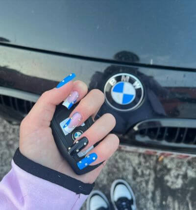 BMW gemstone nails 