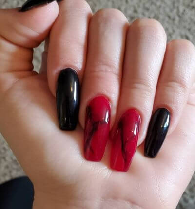 Black and Red Nails