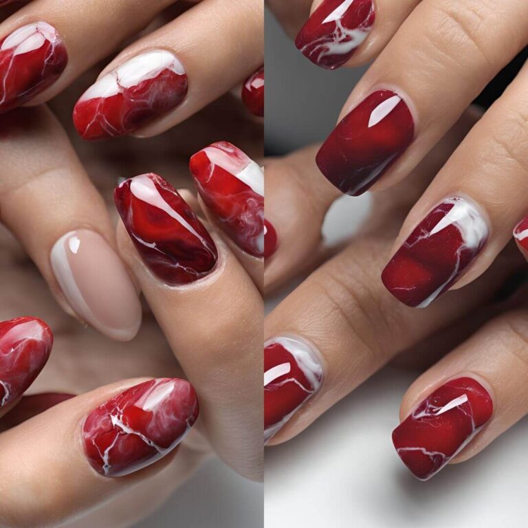 Red Marble Nails Designs to Try in 2025