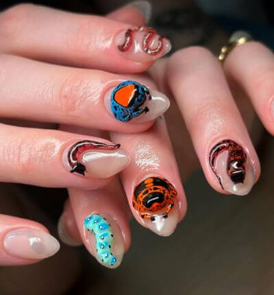 3D Frogs Manicure 