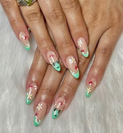 Cute Mushroom Nail Art 