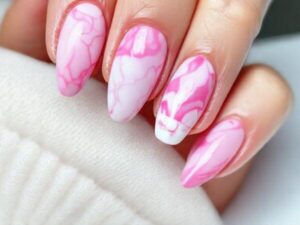 Pink Marble Nails