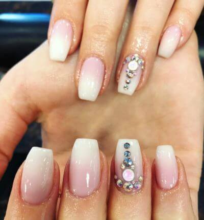 Pink and White Ombre Nails