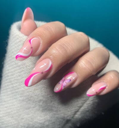 Pink and White Swirls