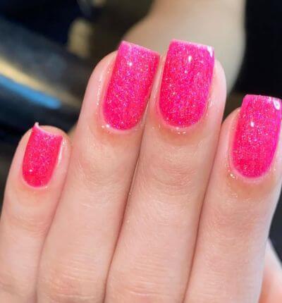 Short Hot Pink Nails 