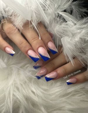 Blue and White Tips 